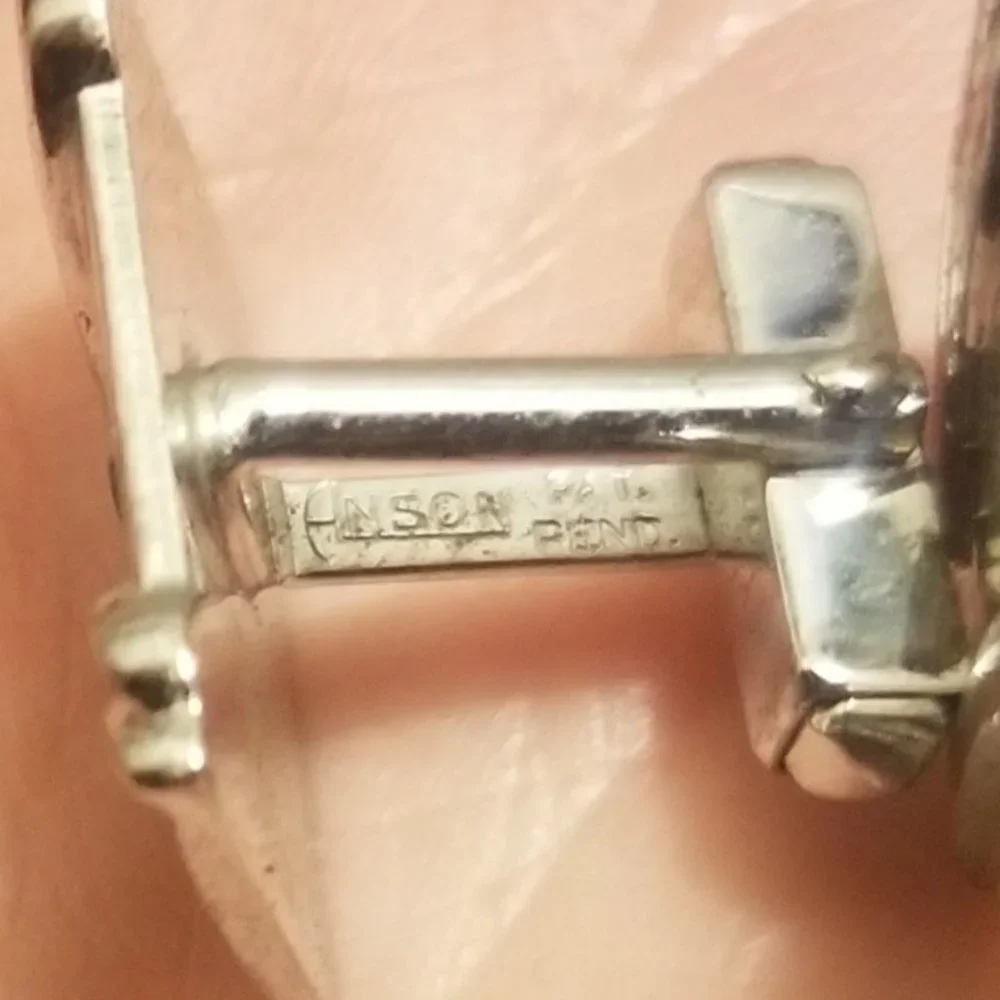 vintage signed Anson tie clip and matching cufflinks
